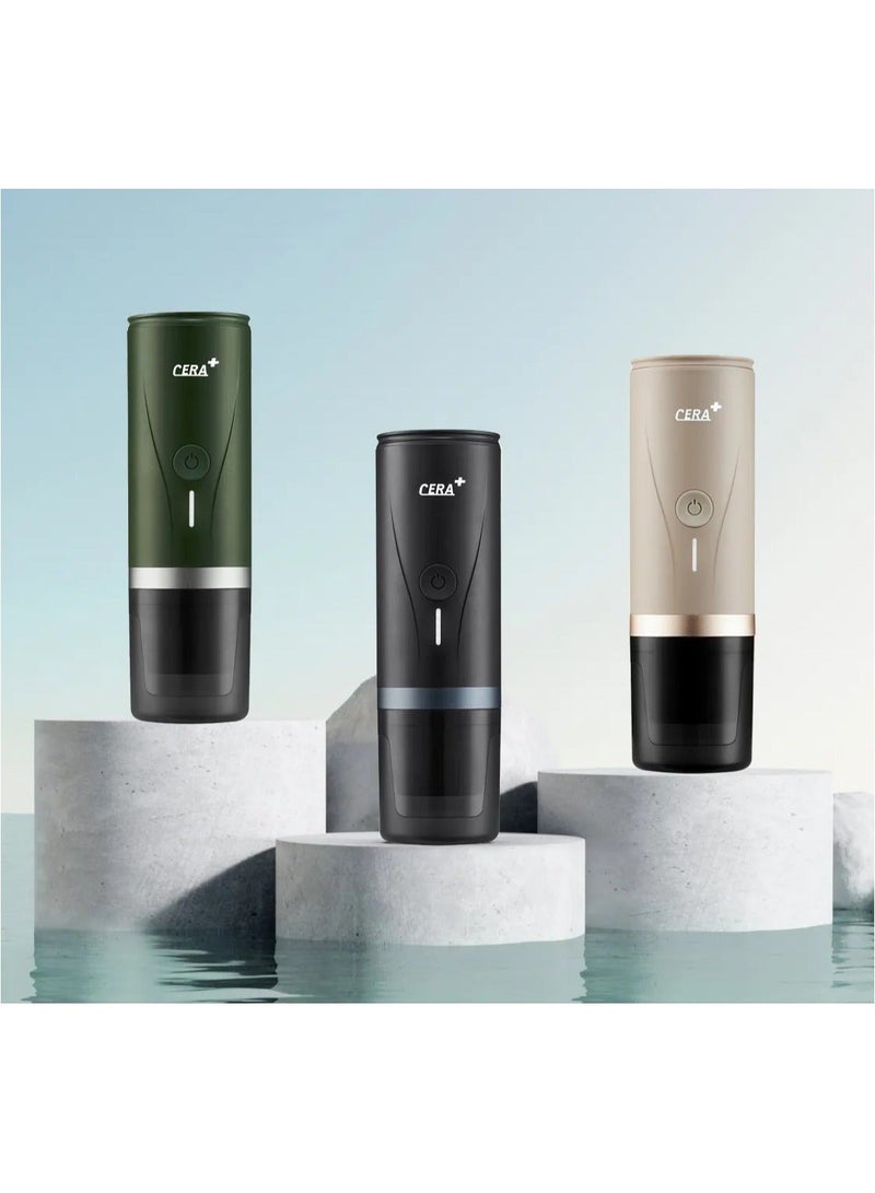 سيرابلس ماكينة صنع القهوة المحمولة 2 في 1 من سيرا بلس، ماكينة صنع قهوة إسبريسو صغيرة قابلة لإعادة الشحن مع وظيفة التسخين، 20 بار، للسفر والتخييم والمكتب والمنزل - Image 2